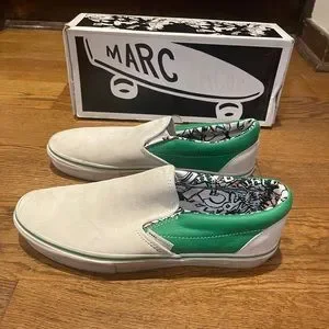 Marc by Marc Jacobs Vans, Green Leather and White Suede with Graphic Lining Marc By Marc Jacobs | Shoes | Marc By Marc Jacobs Vans Green  main image 2